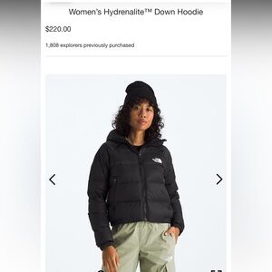 NWOT NorthFace Black Women’s Hydrenalite™ Down Hoodie - XS